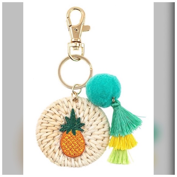 PGSwag Fashion Accessories - Fashionable Pineapple Accent Woven Key Chain Fob